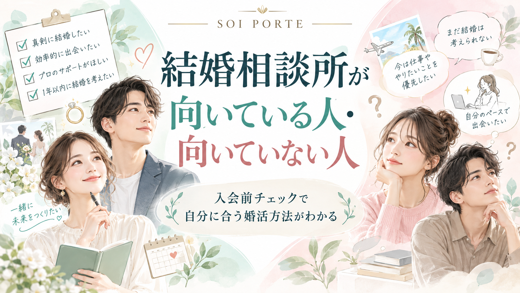 結婚相談所が向いている人・向いていない人｜入会前にチェック！